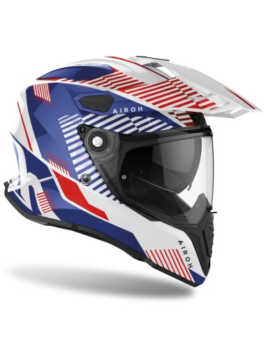 AIROH COMMANDER BOOST HELMET WHITE BLUE GLOSS SML size plan XS Color WHITE  BLUE