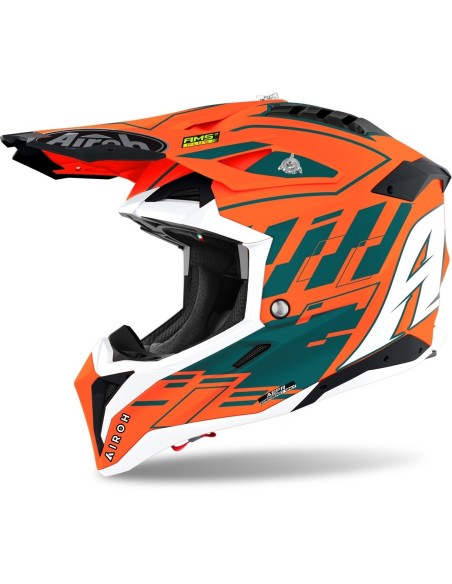 CASCO AIROH AVIATOR 3 RAMPAGE ARANCIO MATT