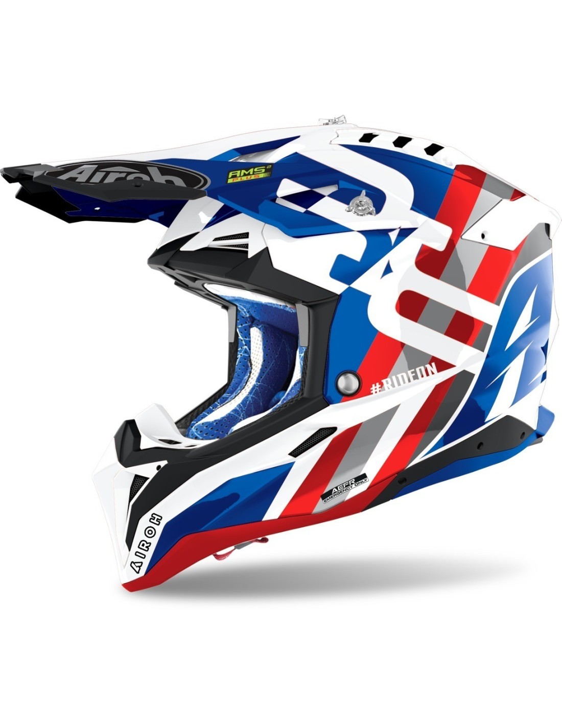AIROH AVIATOR 3 RAINBOW HELMET BLUE RED 