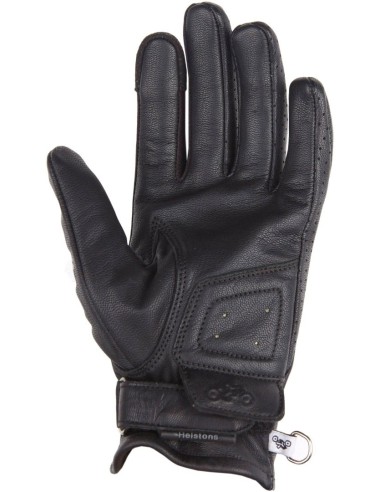 WOMEN'S LEATHER GLOVES HELSTONS GRAFIC SKULL BLACK