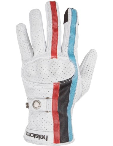 HELSTONS EAGLE AIR LEATHER GLOVES WHITE