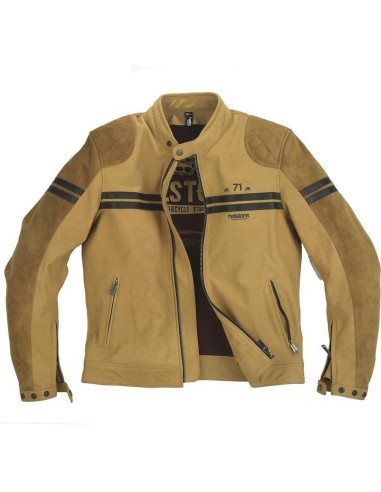 HELSTONS CHEVY AIR GELB BRAUN LEDERJACKE