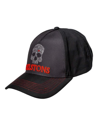HELSTONS SKULL RIDERS BLACK RED CAP
