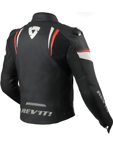REV'IT GLIDE LEATHER JACKET NEGRO ROJO