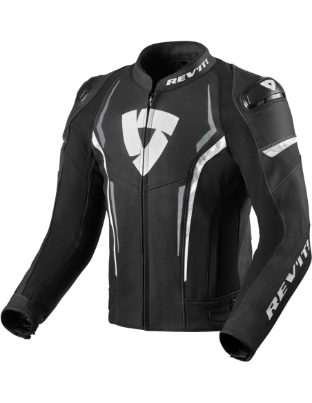 REV'IT GLIDE CHAQUETA DE CUERO BLANCO Y NEGRO
