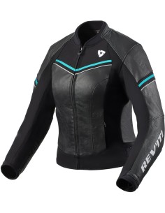 CHAQUETA NEGRA TURQUESA REVIT DE MUJER