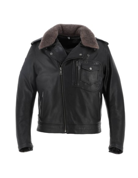HELSTONS PERCO SCHWARZE LEDERJACKE
