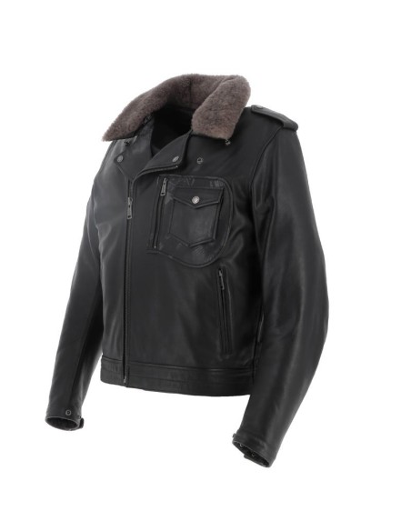 HELSTONS PERCO SCHWARZE LEDERJACKE
