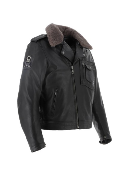 HELSTONS PERCO SCHWARZE LEDERJACKE