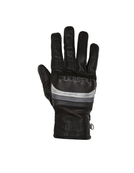 HELSTONS BORA HIVER BLACK GRAY LEATHER GLOVES