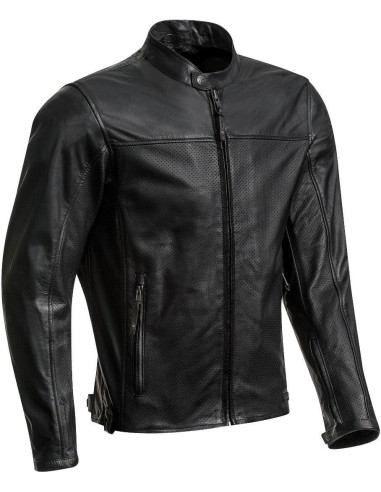 IXON CRANK AIR BLACK LEATHER JACKET