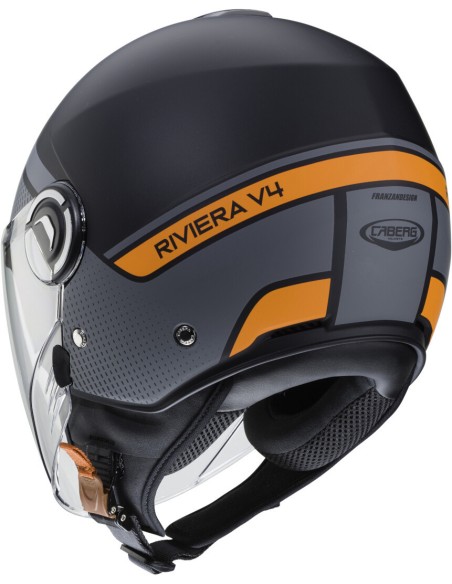 CABERG RIVIERA V4 ELITE NE ORANGE GRI HELM
