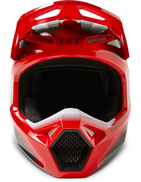 FOX V1 TOXSYK CASQUE ROUGE FLUORESCENT