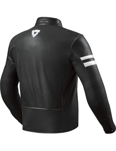 REV'IT PROMETHEUS LEATHER JACKET BLACK WHITE