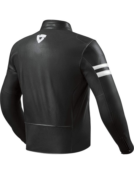REV'IT PROMETHEUS CHAQUETA DE CUERO NEGRO BLANCO
