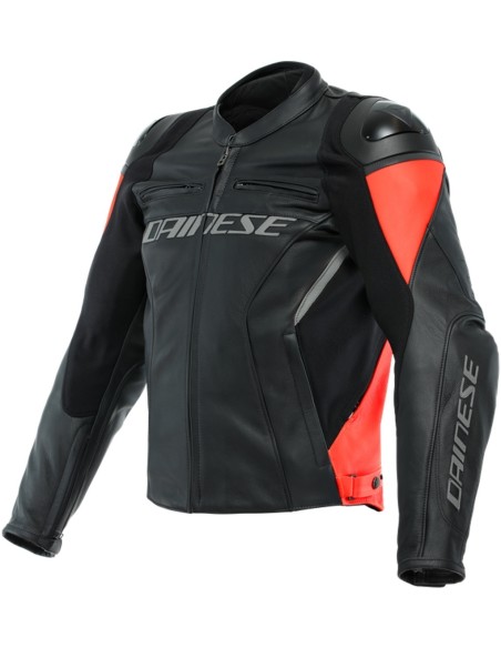 DAINESE RACING 4 PERF NOIR ROUGE VESTE EN CUIR