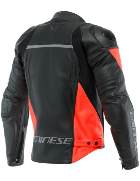 DAINESE RACING 4 PERF NOIR ROUGE VESTE EN CUIR