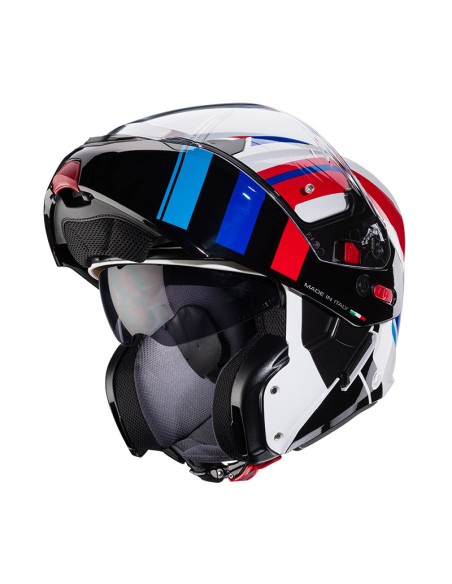 CASCO CABERG HORUS X ROAD BIANCO NERO ROSSO BLU
