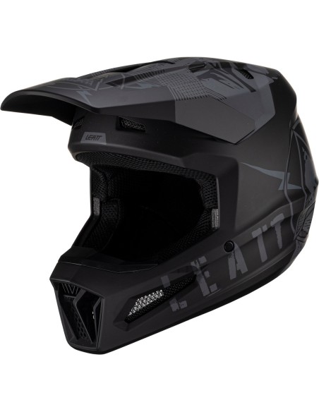 CASCO LEATT MOTO 2.5 V23 STEALTH NEGRO