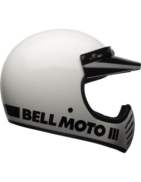 BELL MOTO-3 KLASSISCH GLÄNZEND WEISSER HELM