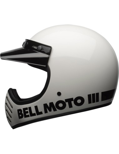 BELL MOTO-3 KLASSISCH GLÄNZEND WEISSER HELM