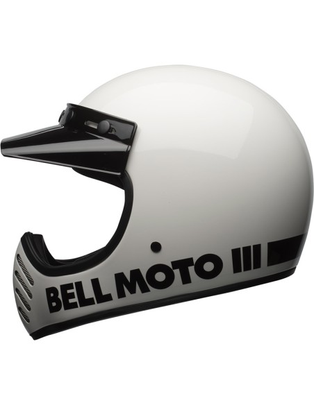 BELL MOTO-3 KLASSISCH GLÄNZEND WEISSER HELM