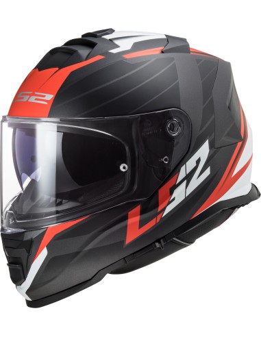 CASCO LS2 STORM NERVE NEGRO MATE ROJO