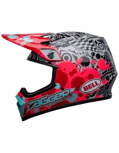 BELL MX-9 MIPS TAGGER HELMET SPLATTER GLOS RED GRAY