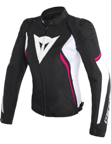 GIACCA DONNA DAINESE AVRO D2 TEX NERO BIANCO FUCSIA
