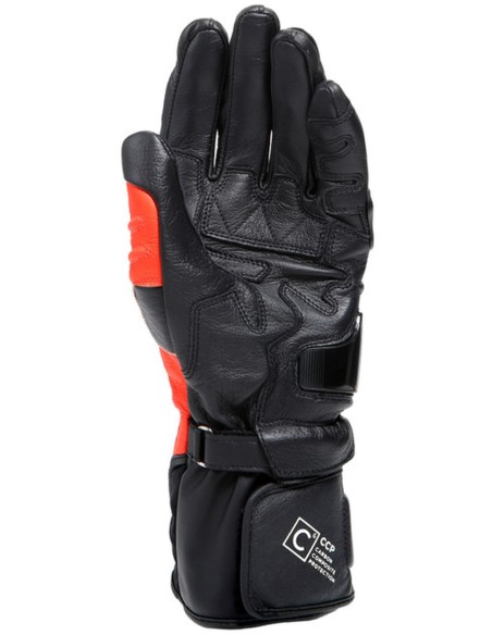 DAINESE CARBON 4 LONG GLOVES BLACK RED WHITE