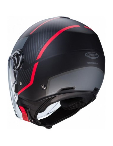 CASCO CABERG RIVIERA V4X GEO NEGRO MATE ROJO ANTRAC