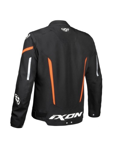 IXON STRIKER JACKET BLACK WHITE ORANGE