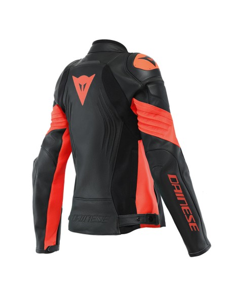DAINESE RACING 4 LEATHER BLACK RED WOMEN'S JACKET