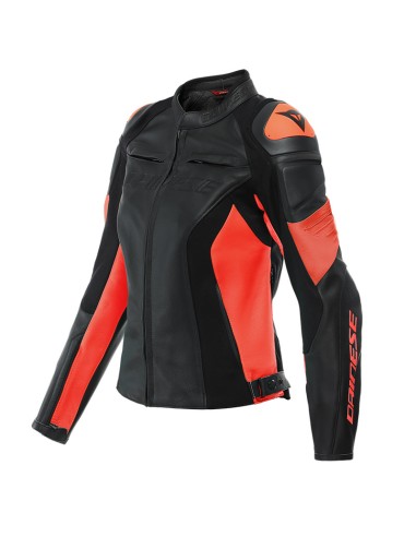 DAINESE RACING 4 LEATHER BLACK RED WOMEN'S JACKET