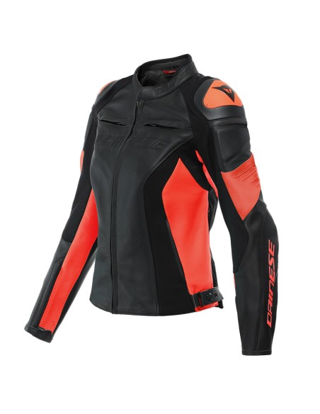 DAINESE RACING 4 LEATHER BLACK RED WOMEN'S JACKET