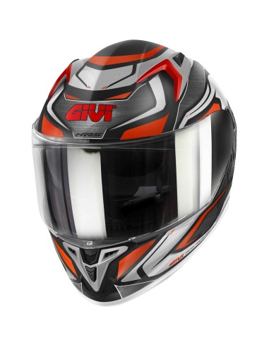 CASCO GIVI 50.9 ATOMIC NEGRO MATE PLATA ROJO