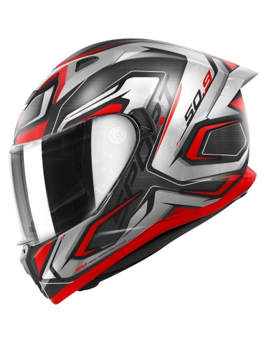 CASCO GIVI 50.9 ATOMIC NEGRO MATE PLATA ROJO