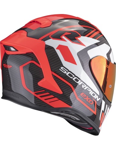 SCORPION EXO R1 EVO CARBON AIR SUPRA HELMET BLACK RED