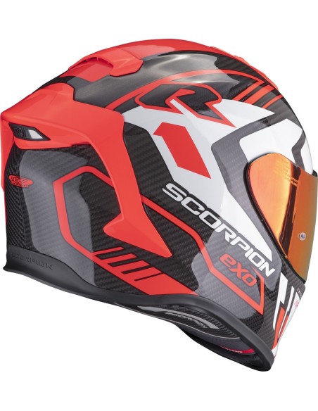 SCORPION EXO R1 EVO CARBON AIR SUPRA HELMET BLACK RED