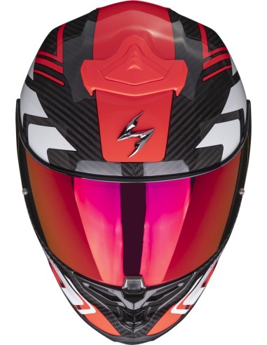 SCORPION EXO R1 EVO CARBON AIR SUPRA HELMET BLACK RED