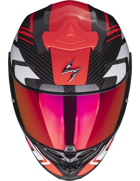 SCORPION EXO R1 EVO CARBON AIR SUPRA HELMET BLACK RED