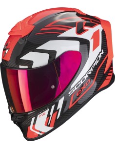 SCORPION EXO R1 EVO CARBON AIR SUPRA HELMET BLACK RED