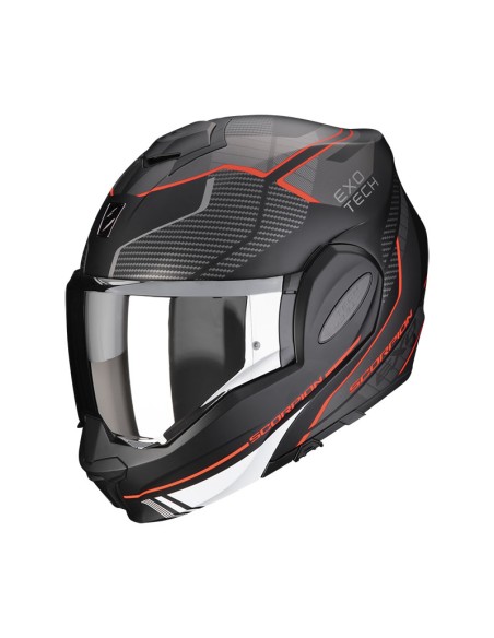 CASCO SCORPION EXO TECH EVO ANIMO NERO OPACO ROSSO