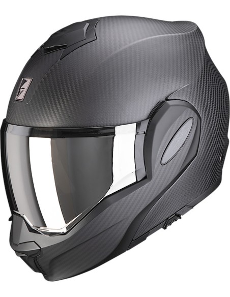 SCORPION EXO TECH EVO CARBON SOLID MAT BLACK HELMET