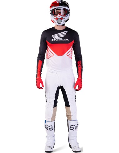 FOX FLEXAIR HONDA 24 NEGRO BLANCO PANTALONES