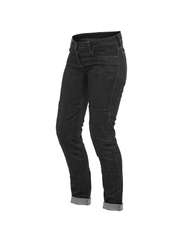 PANTALON DAINESE DENIM SLIM TEX NOIR POUR FEMME