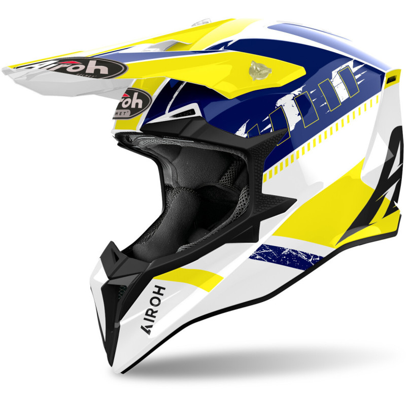 AIROH WRAAP FEEL GELB BLAU GLANZ HELM