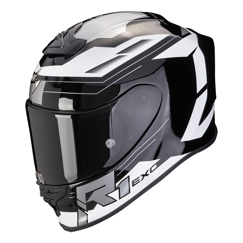 CASCO SCORPION EXO R1 EVO AIR BLAZE NERO BIANCO