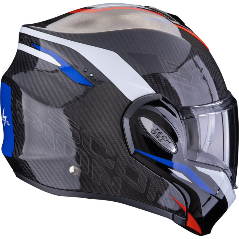 CASQUE SCORPION EXO TECH EVO C. ROVER NOIR ROUGE BLEU