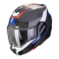 CASQUE SCORPION EXO TECH EVO C. ROVER NOIR ROUGE BLEU